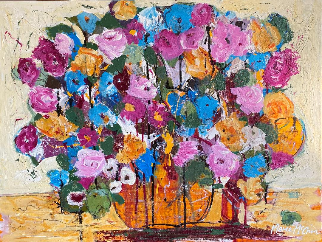mixed media works blending her Riverina roots with Bronte and La Perouse.