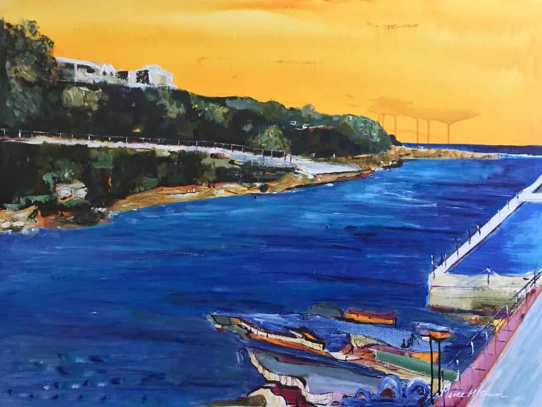 Maree McCrum’s new Sydney beach series debuts at the Affordable Art Fair—vibrant mixed media works blending her Riverina roots with Bronte and La Perouse.