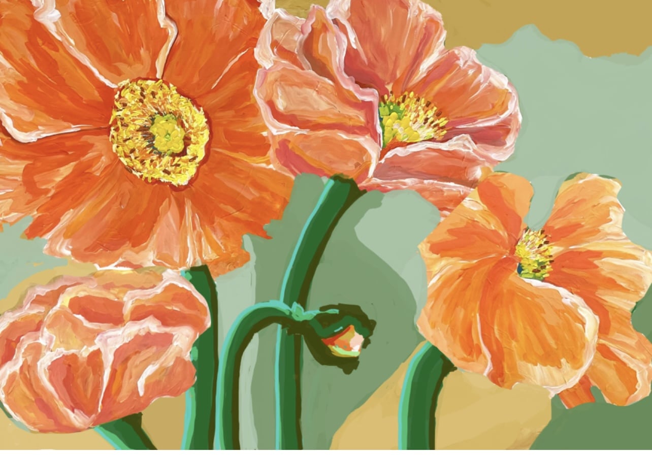 Flora - Orange Poppies by Maggie Deall
