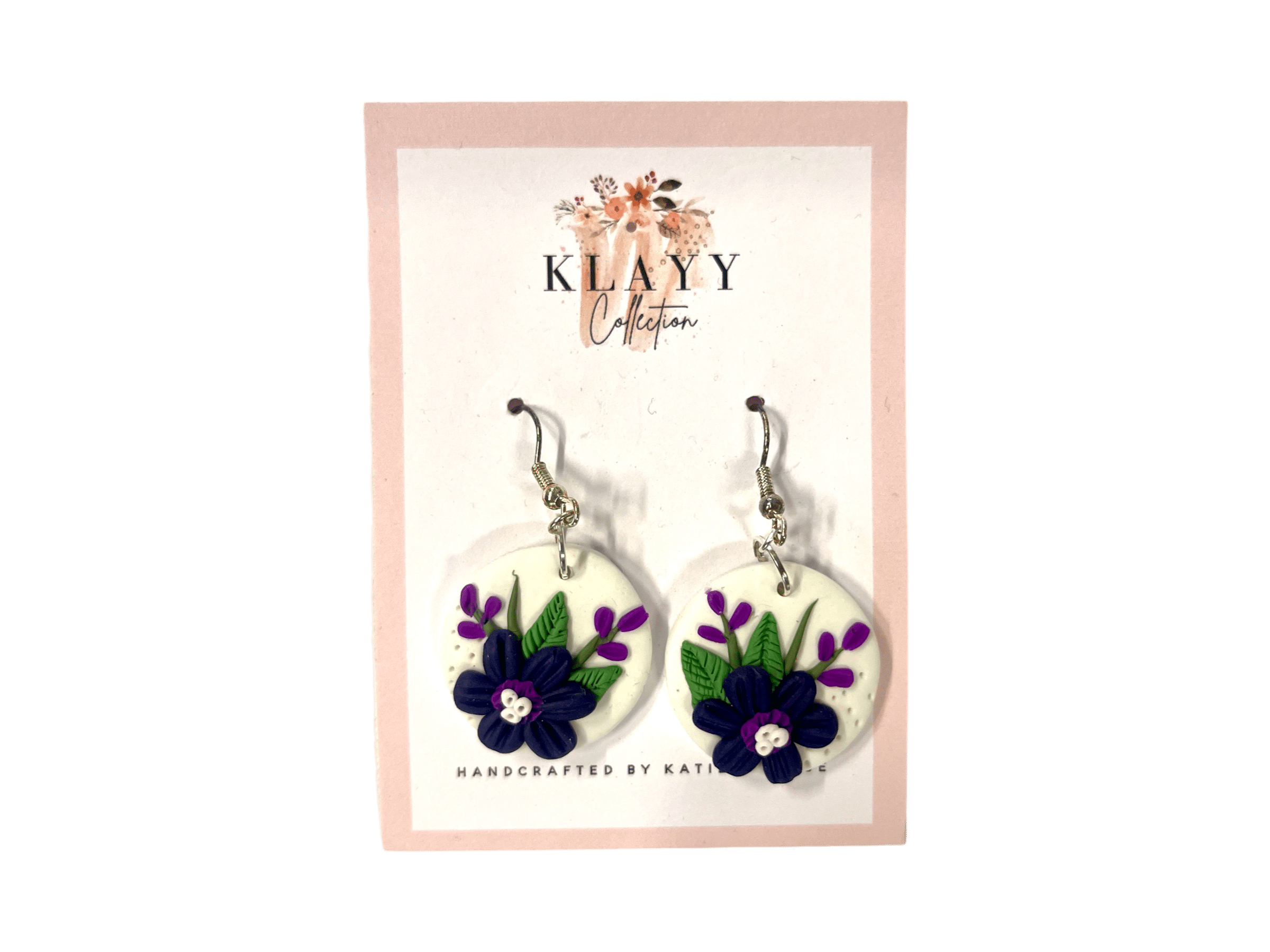 Soft purple handmade polymer clay floral earrings. Elegant, feminine & easy-wear pieces that add subtle charm every day.