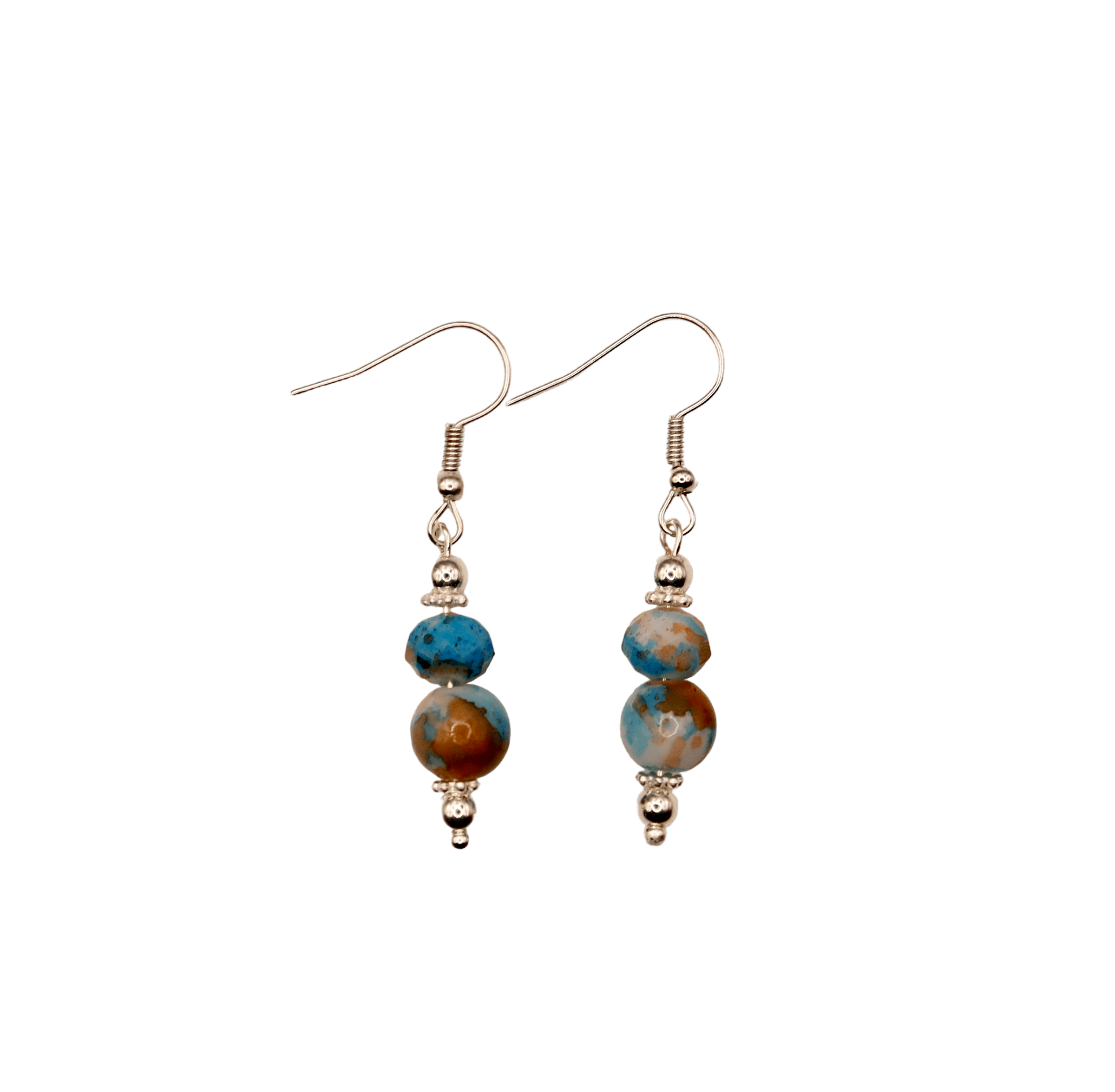 Ocean Bead & Silver With Hooks