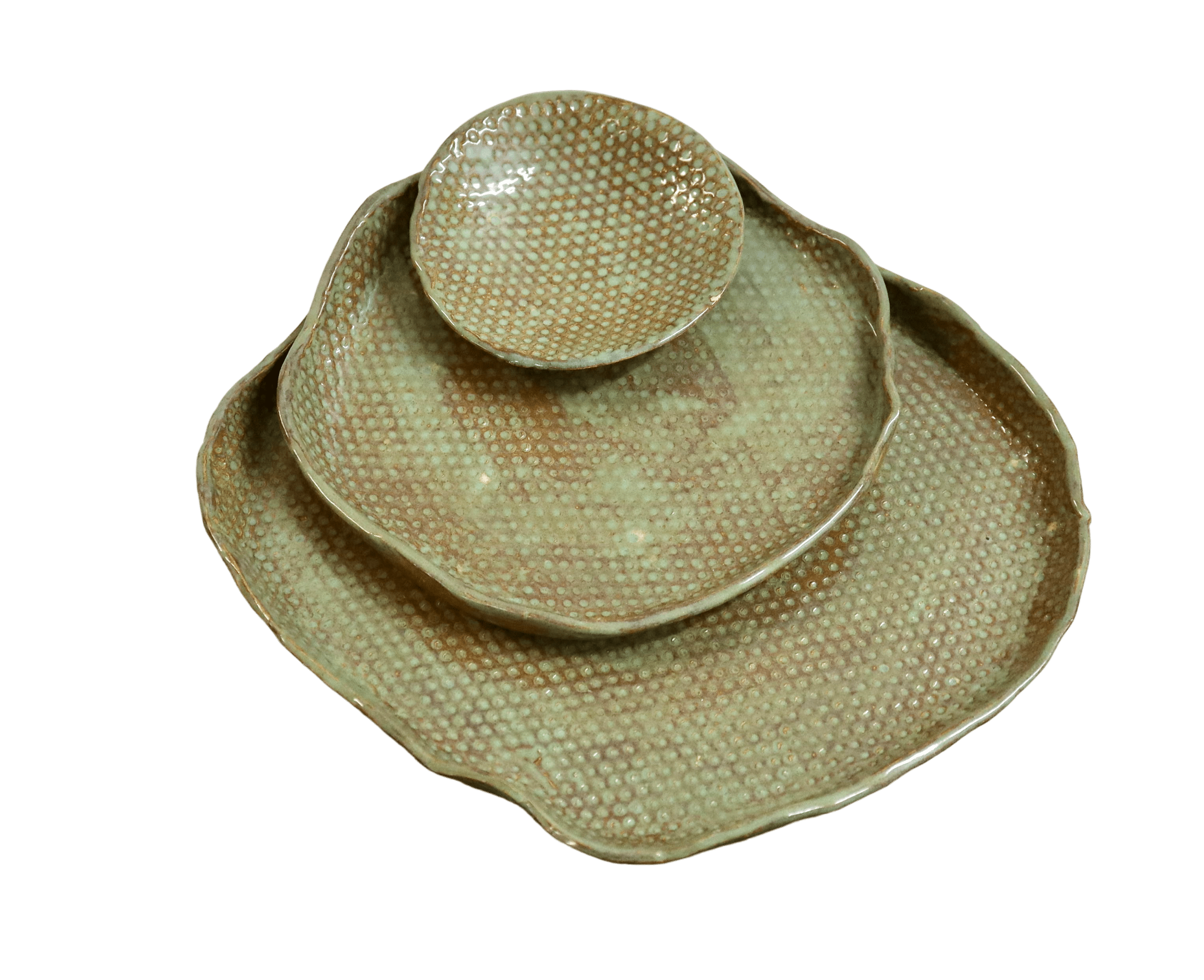 Ceramic tray set - green