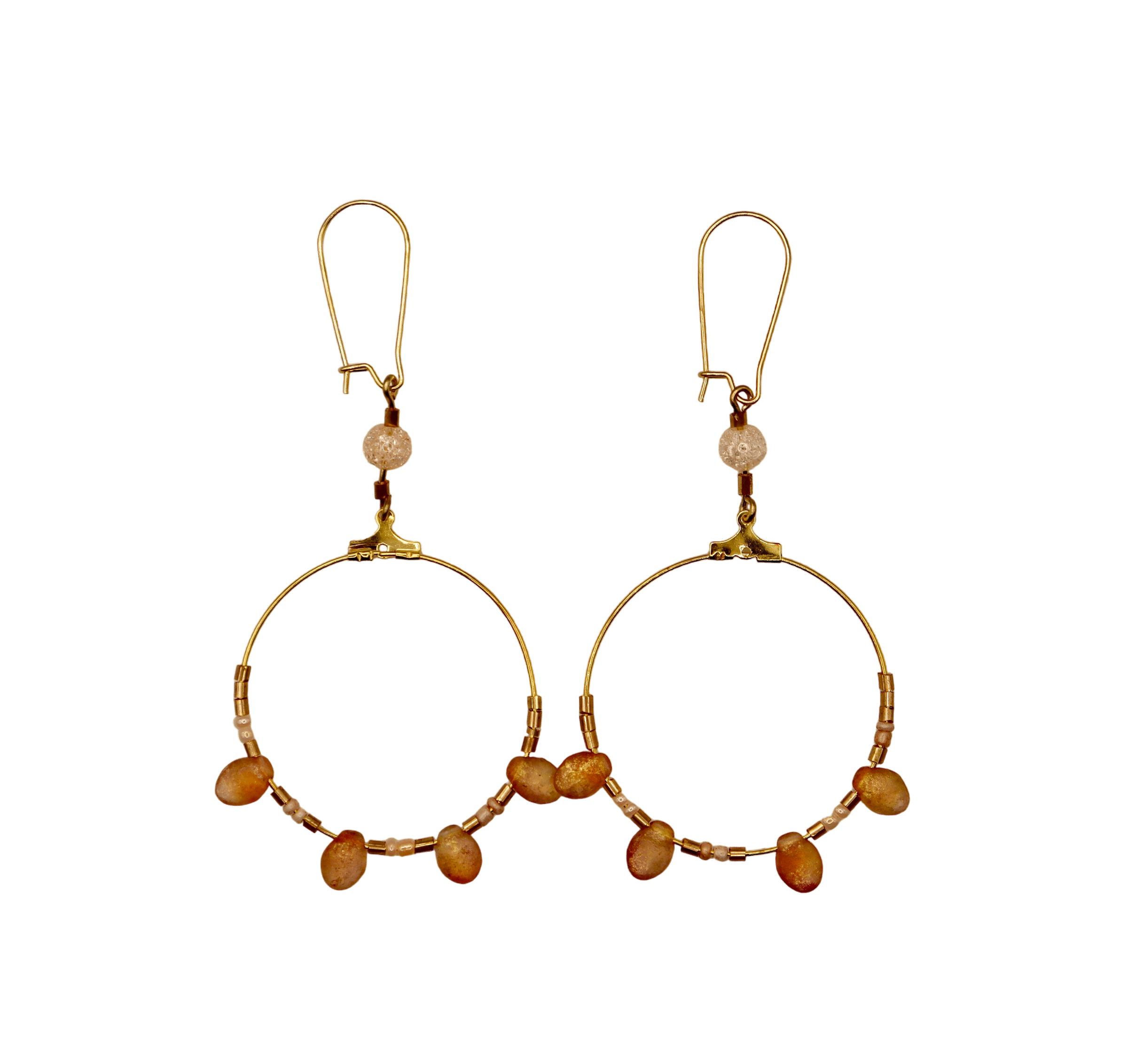Bronze Glass & Gold With Hooks