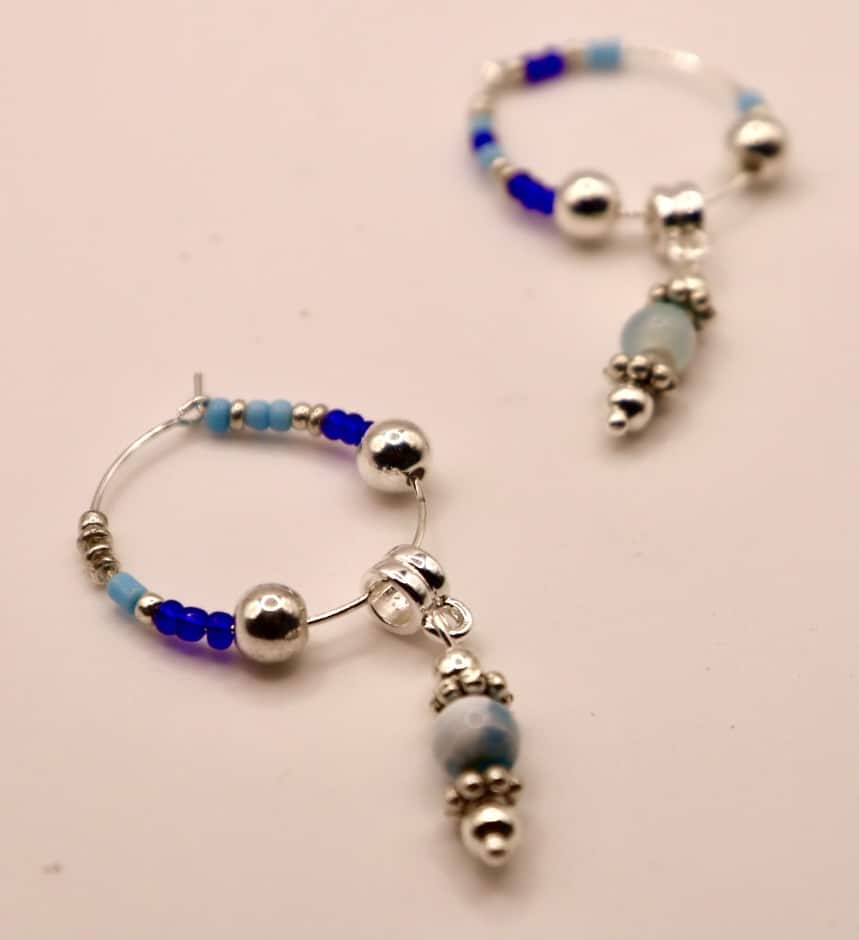 Blue & silver amazonite Earrings