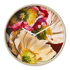 Brighten your home with the Peony Dream Clock featuring original artwork by Maggie Deall. A stunning floral timepiece blending art and function.