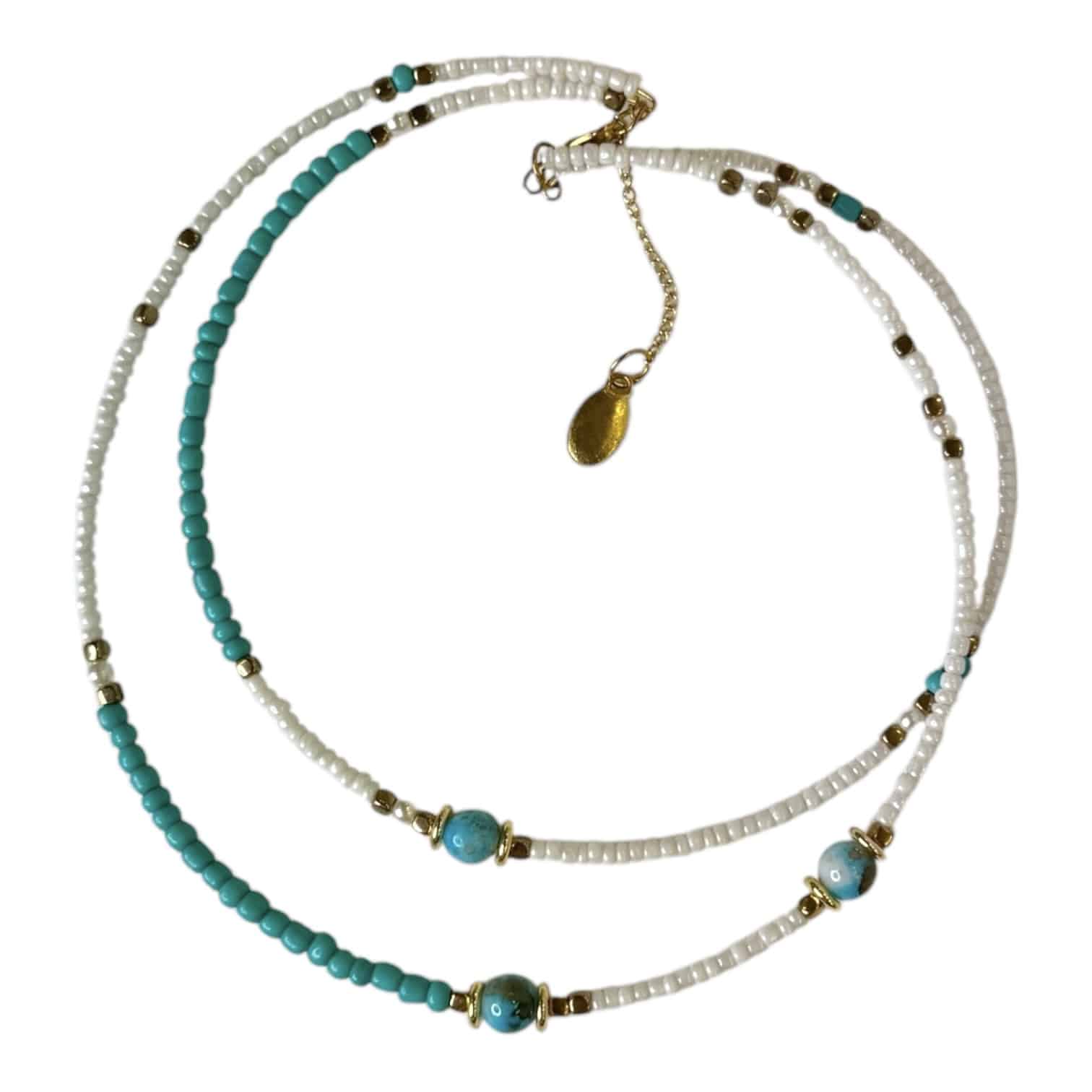 Turquoise neck band on memory wire