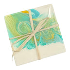 Pink and Green Floral Porcelain Coaster