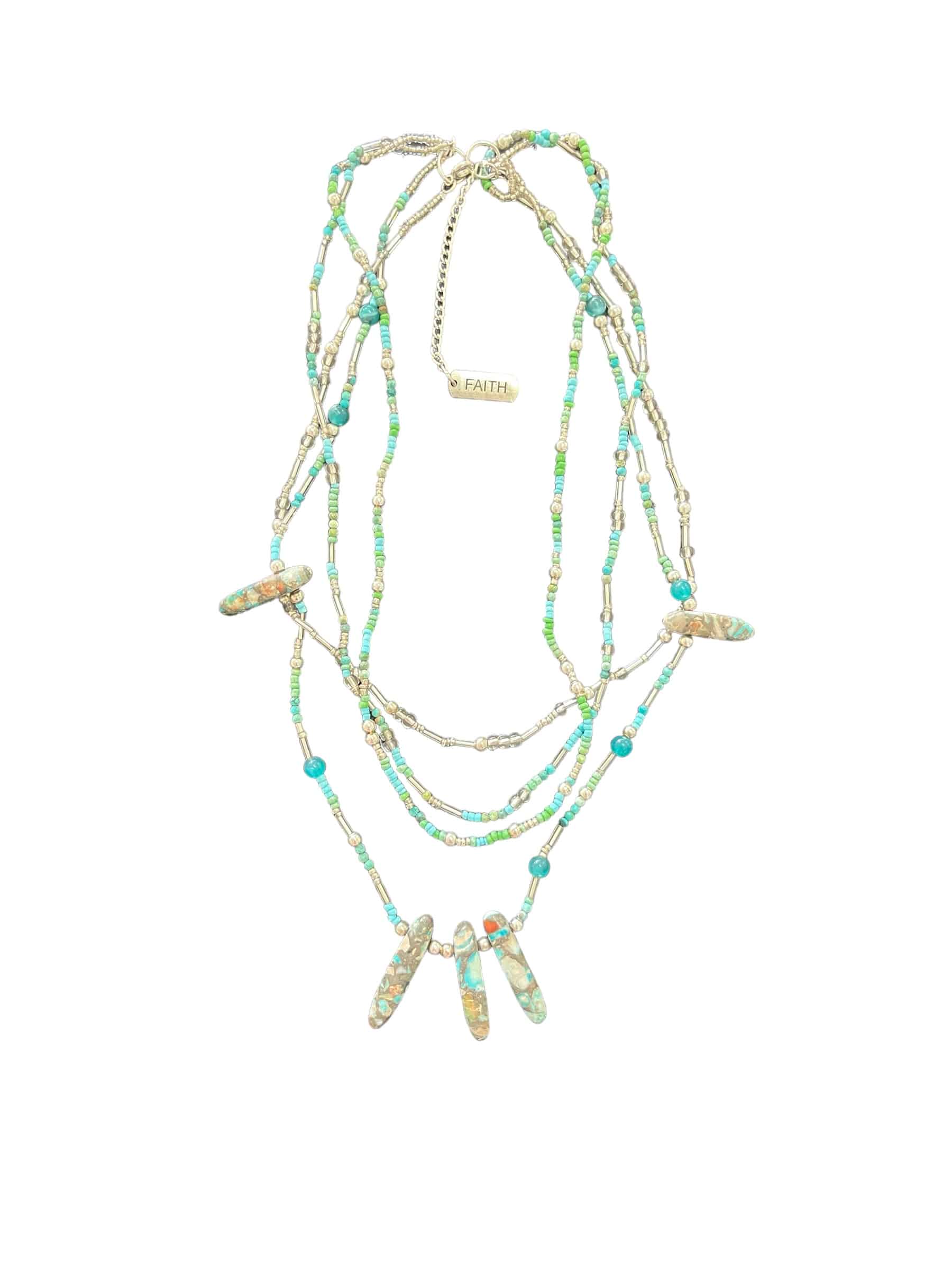 Handmade layered necklace by Australian artist Maggie Deall for Art in Stone jewellery.