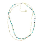 Blue Tides Necklace by Art in Stone — serene and handmade with crystals and semi-precious stones. A one-of-a-kind treasure!