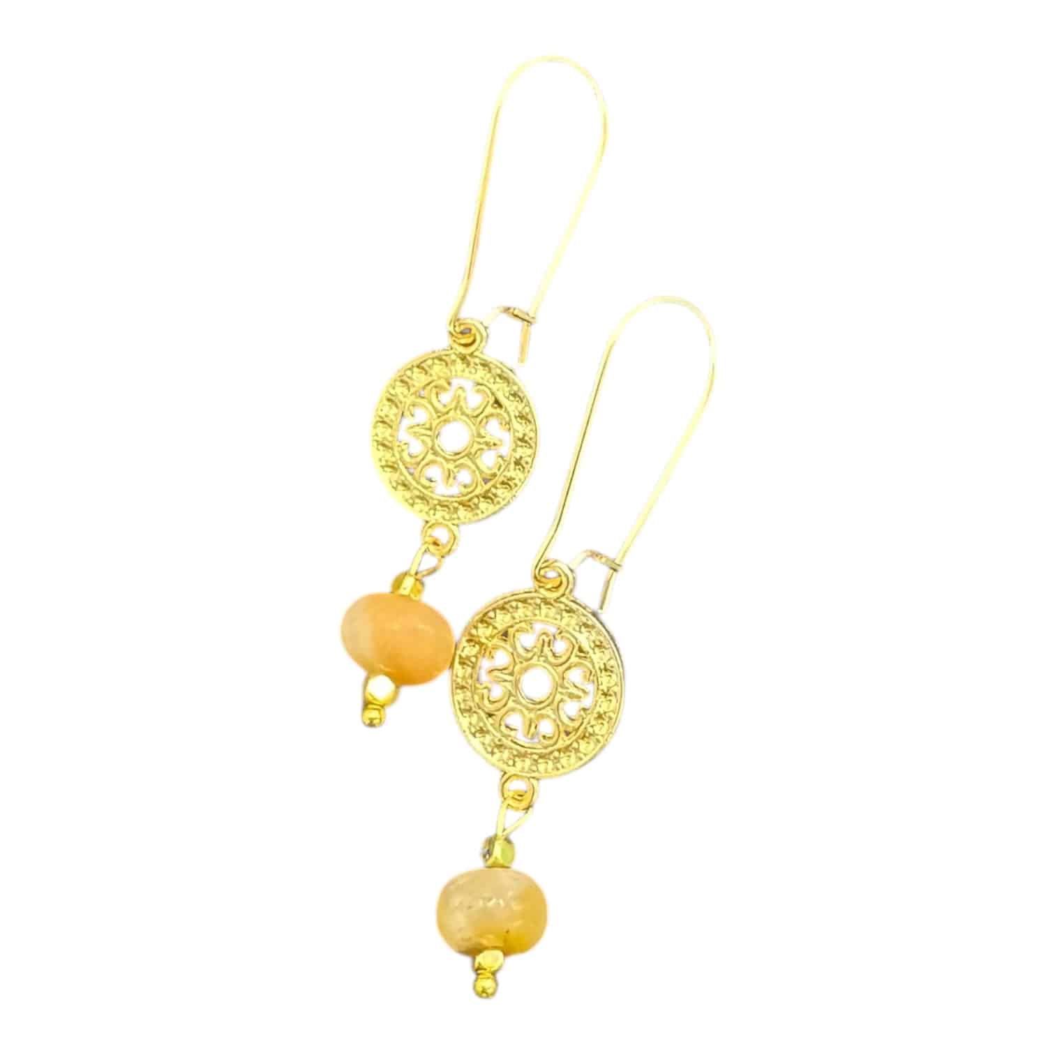 Glowing gold and honey gemstones meet in Honey Drop Earrings — light, happy, and made for everyday sunshine.