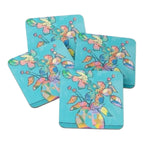 Bring modern charm to your table with Maggie Deall's Bloom Pop Coasters. Colourful floral art, cork-backed, perfect for any drink!