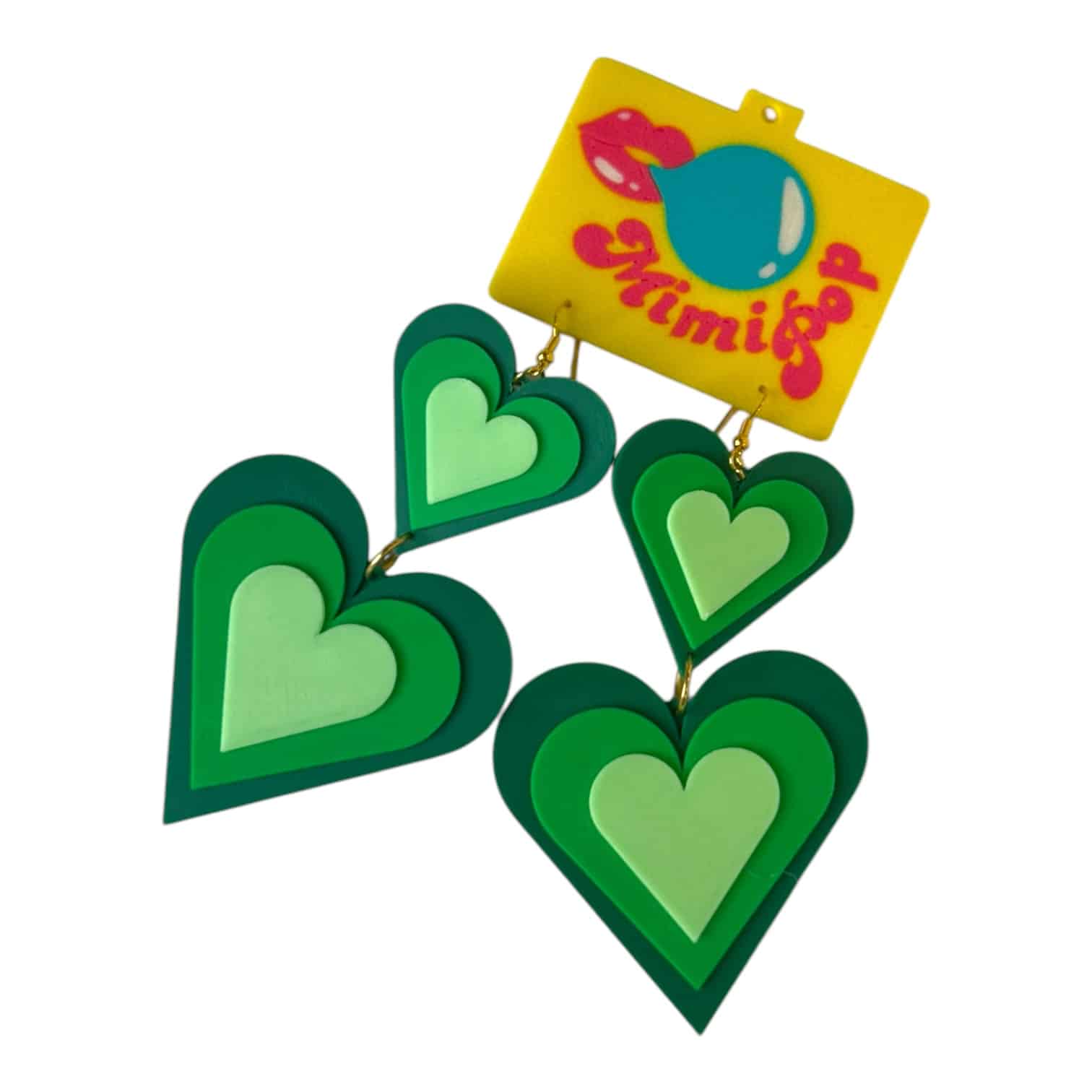 MimiPop 3D Heart Drop Earrings