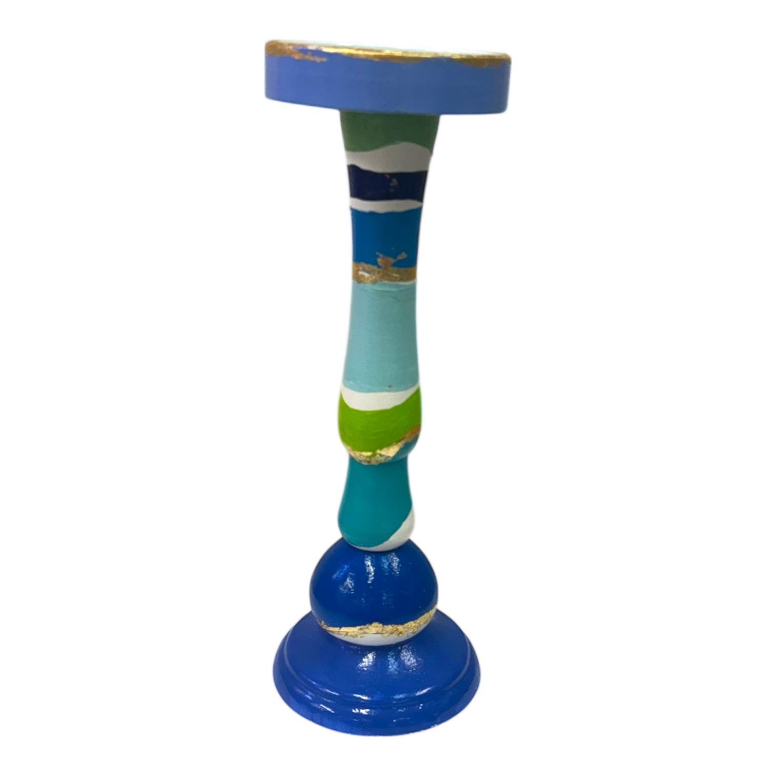 Blue Skies Stripe Candlestick