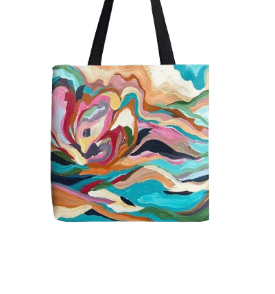 Flora Waterlilies Tote Bag by Maggie Deall combines bold abstract art with durability. Stylish, functional, and perfect for daily use.
