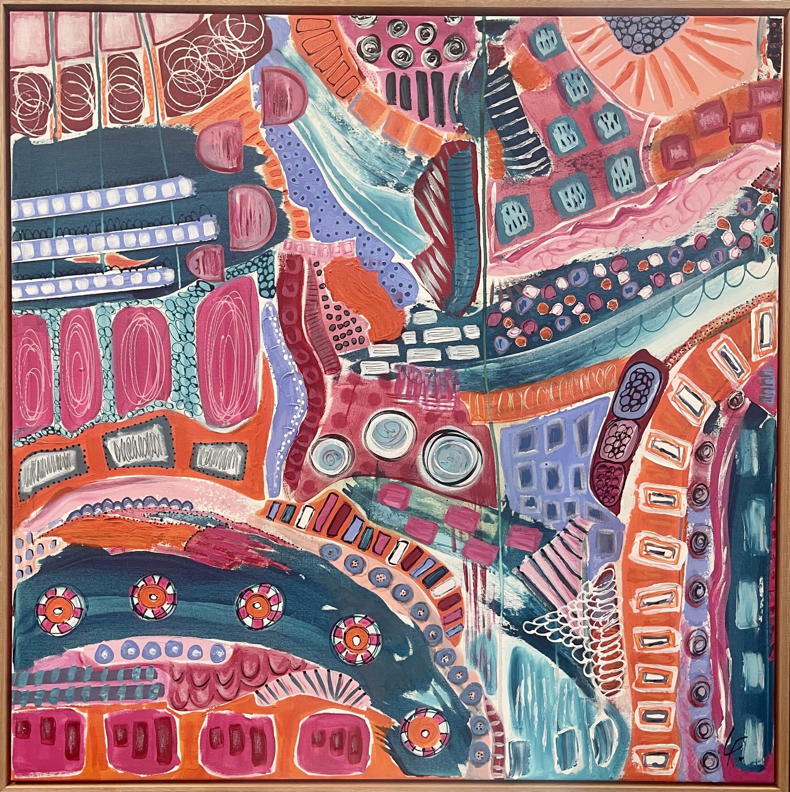 Metropolis | Original Australian art, float framed on canvas