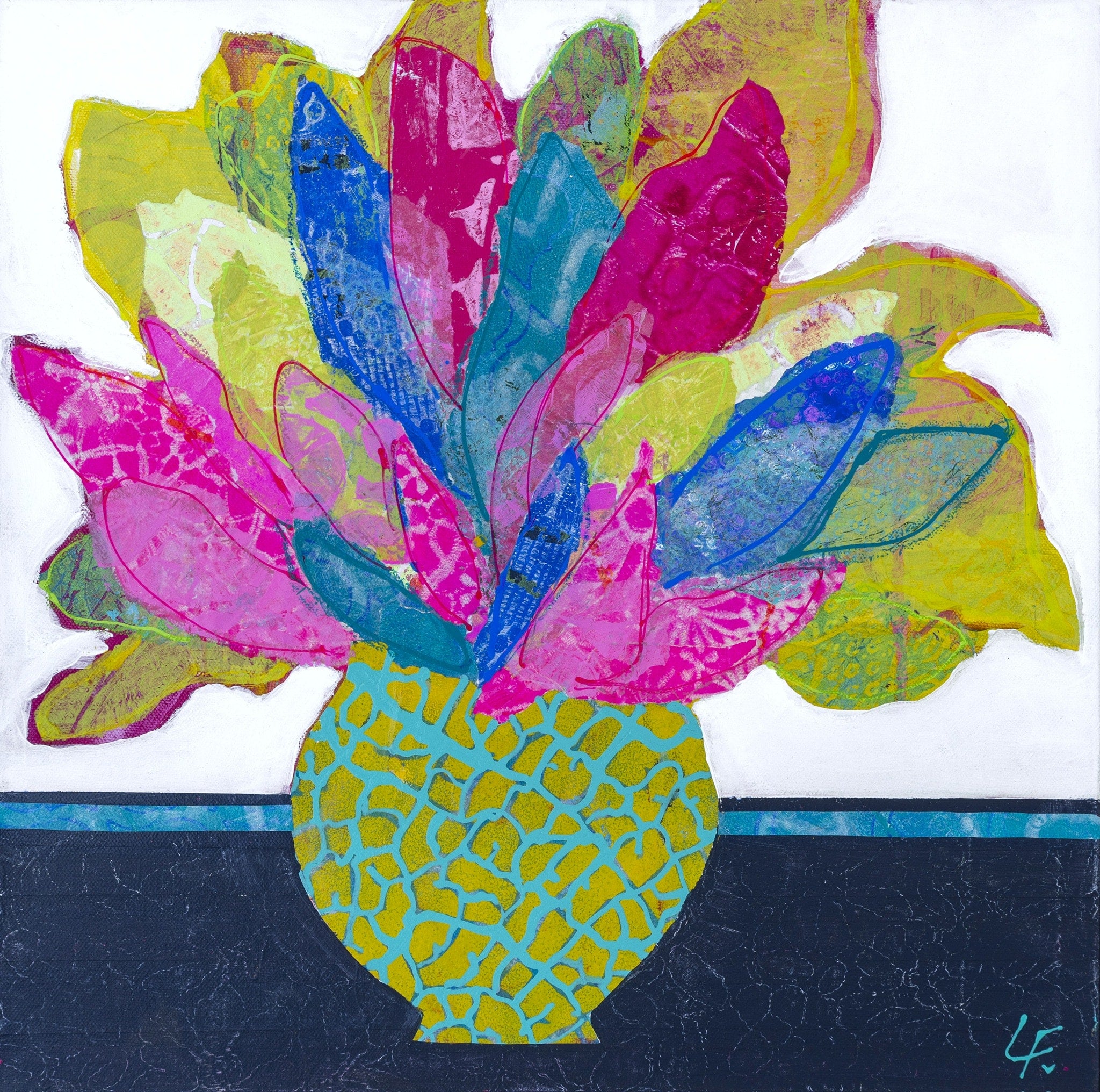 Discover Lindy Farley’s Hothouse Flowers collection—vibrant mixed media florals bursting with colour, energy, and joy. Contemporary Australian art at its finest.