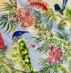 Cockatoos in autumn leaves | Original art on canvas by Deborah Carroll