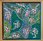 Cockatoos in autumn leaves | Original art on canvas by Deborah Carroll