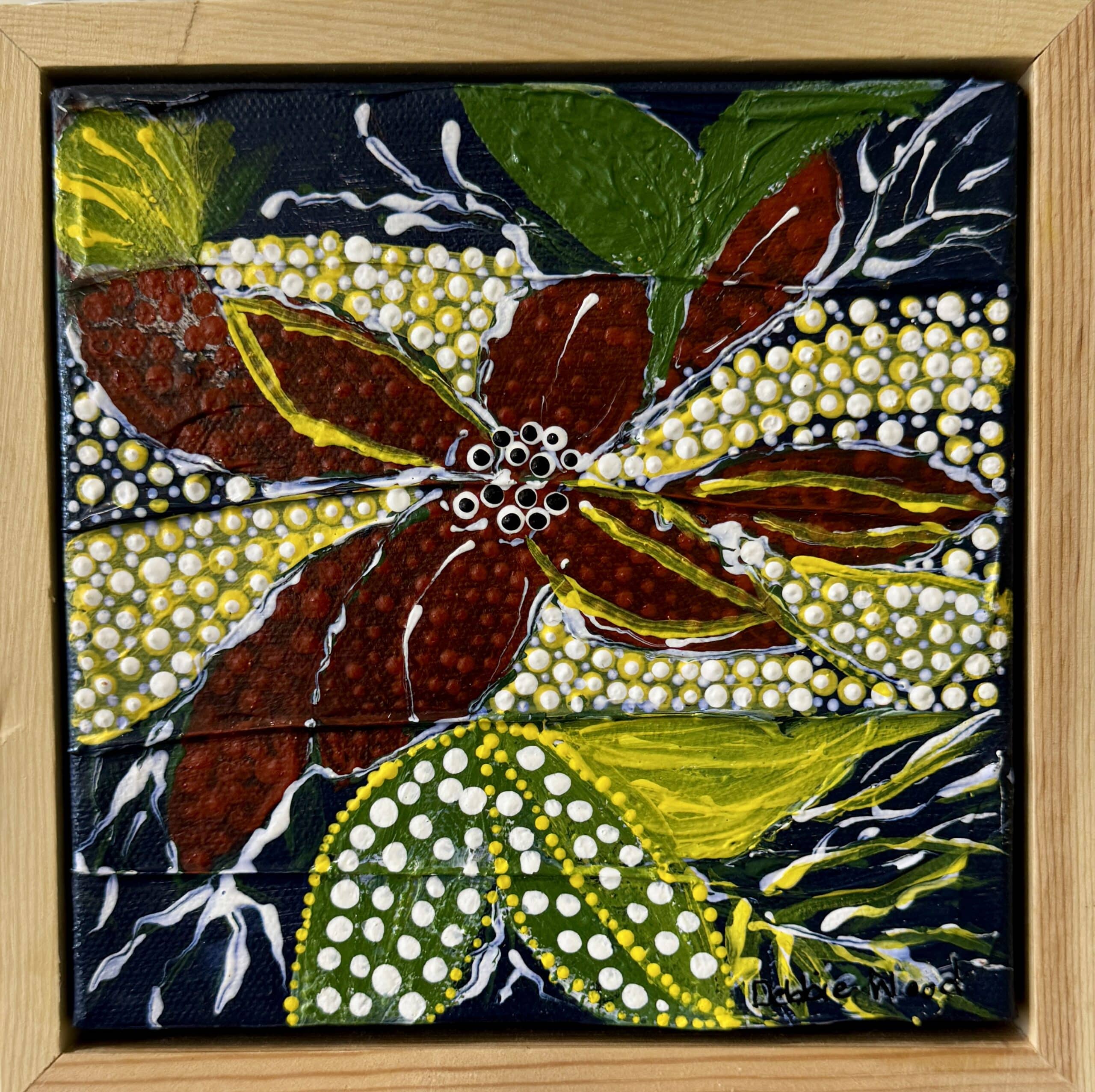 Cockatoos in autumn leaves | Original art on canvas by Deborah Carroll