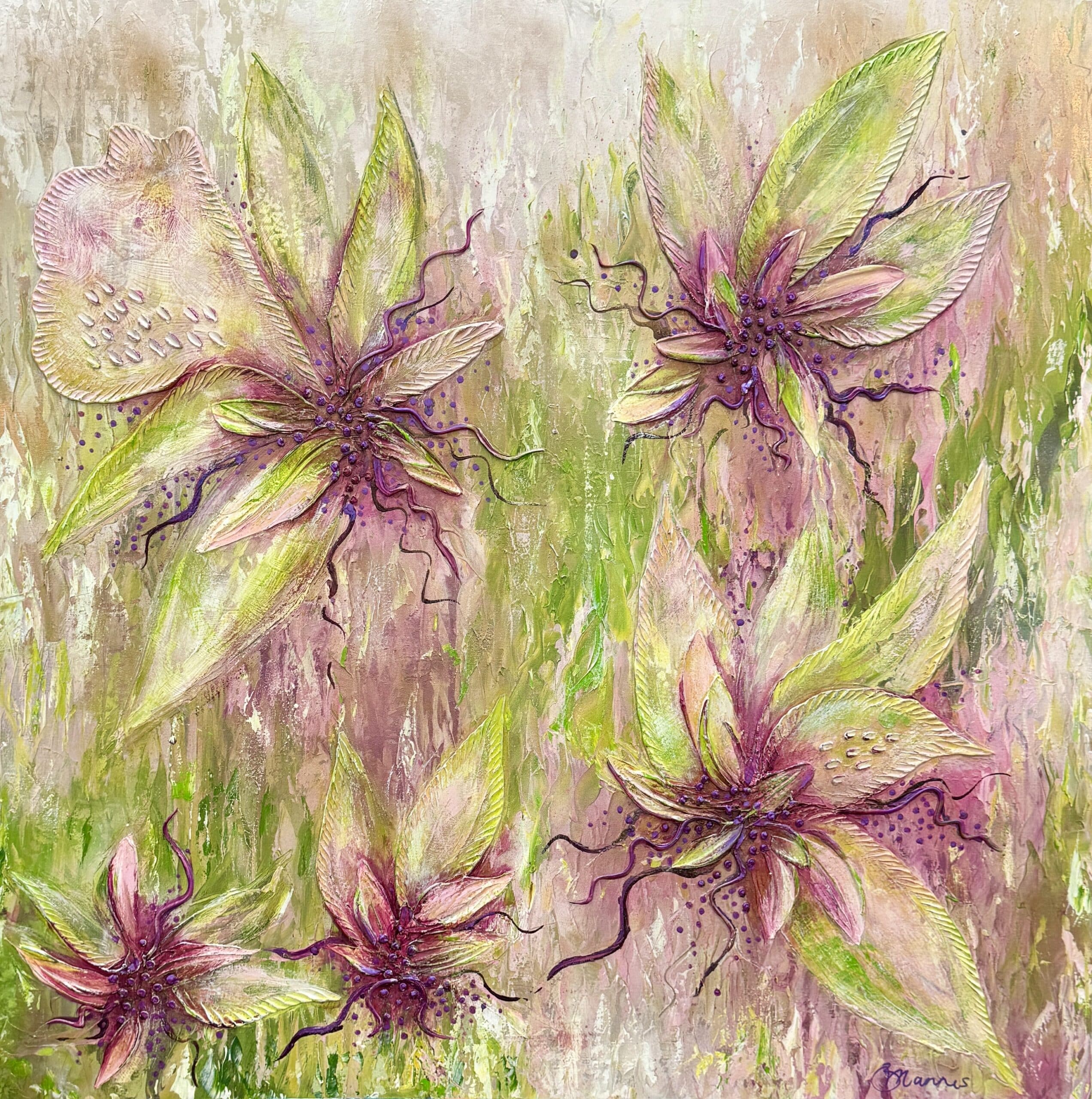 Elderberry Blush | Original Australian textured acrylic art