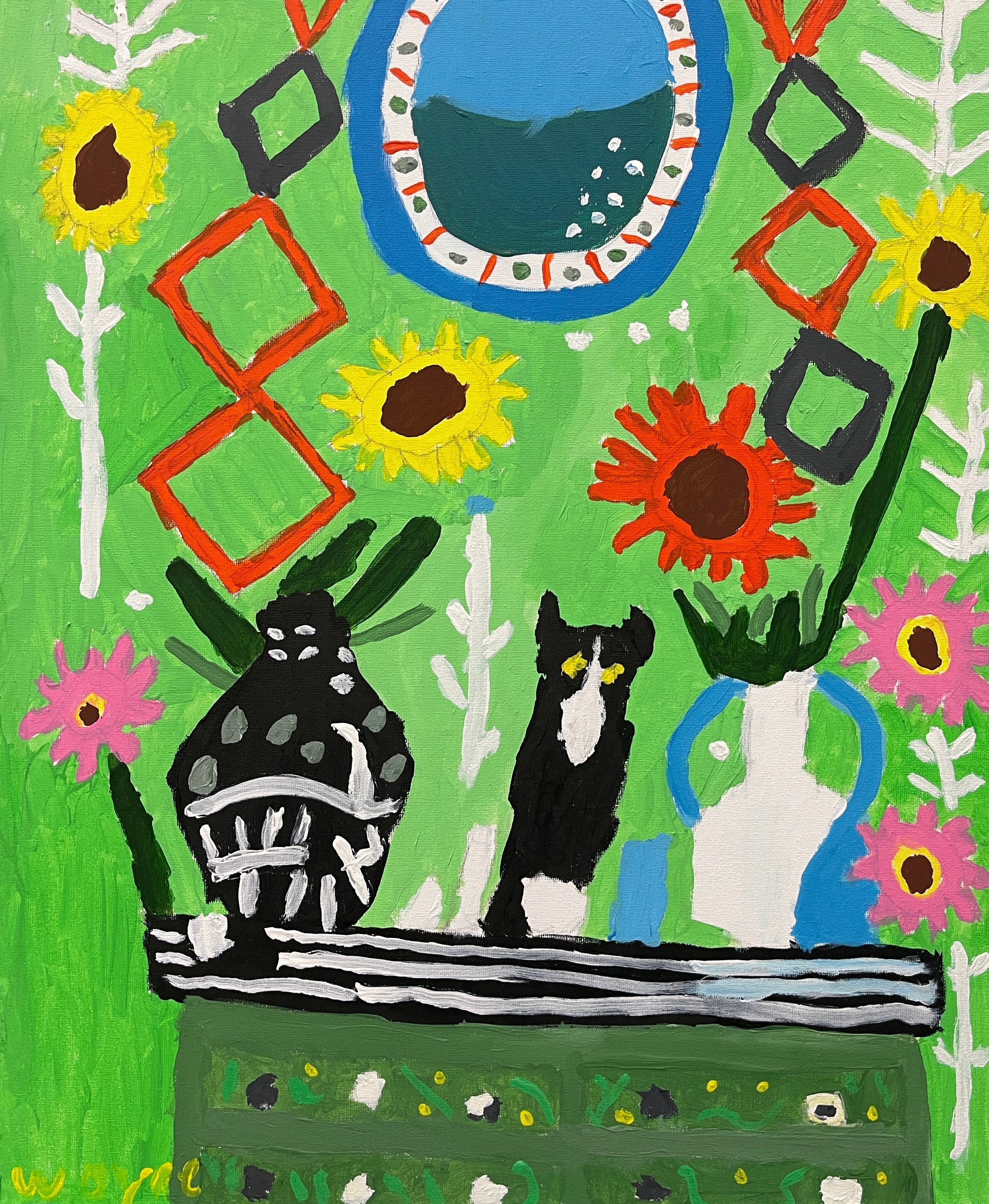Cat on the Dresser – Original Artwork by Wayne Emerson