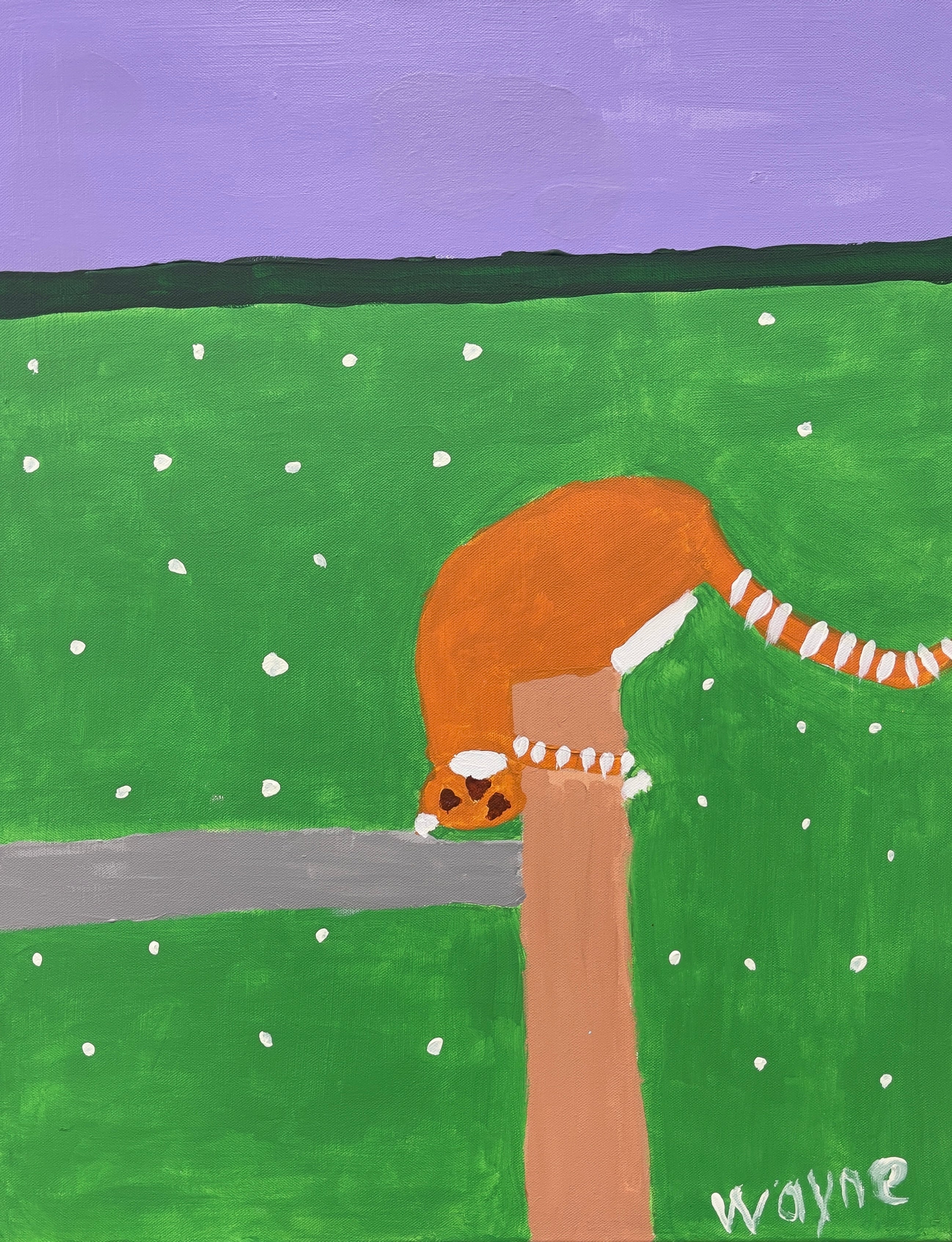 Cat on a Fence Post – Original Artwork by Wayne Emerson