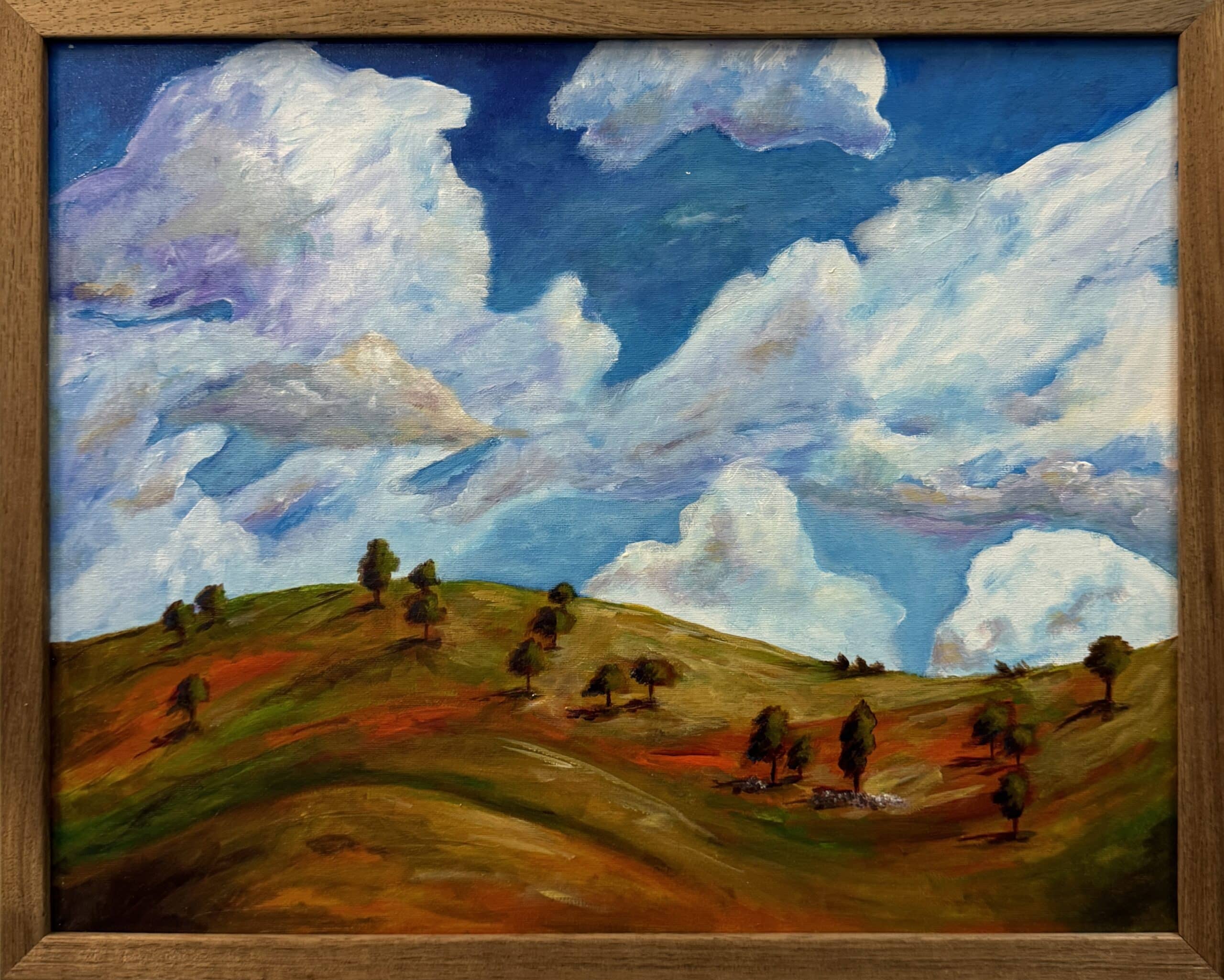 Cockatoos in autumn leaves | Original art on canvas by Deborah Carroll