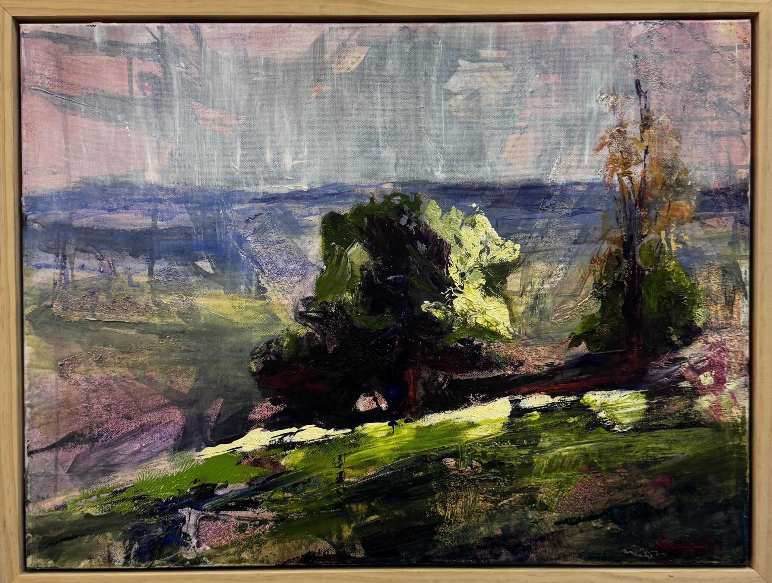 Cockatoos in autumn leaves | Original art on canvas by Deborah Carroll