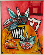 Cockatoos in autumn leaves | Original art on canvas by Deborah Carroll