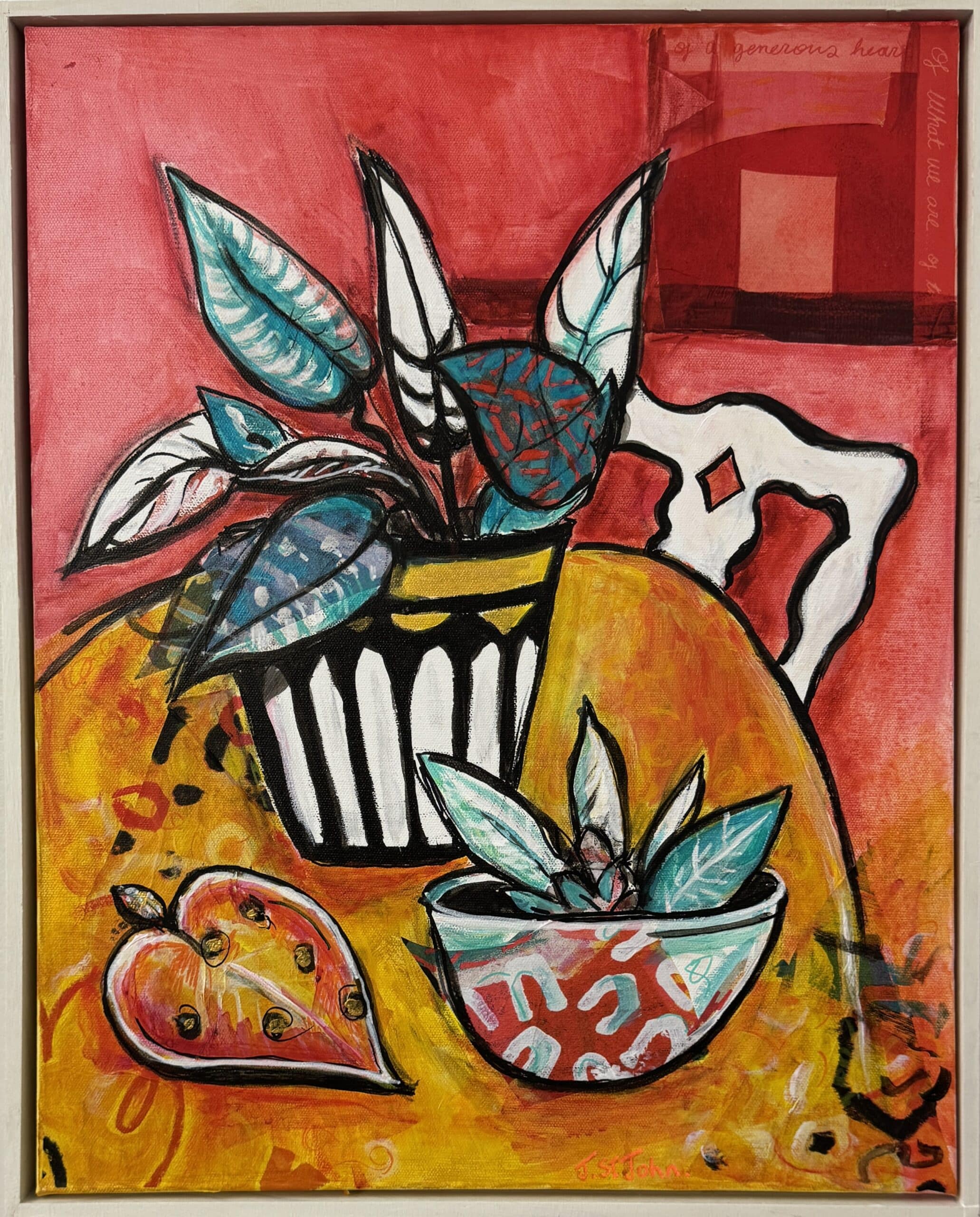 Cockatoos in autumn leaves | Original art on canvas by Deborah Carroll