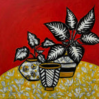 Cockatoos in autumn leaves | Original art on canvas by Deborah Carroll