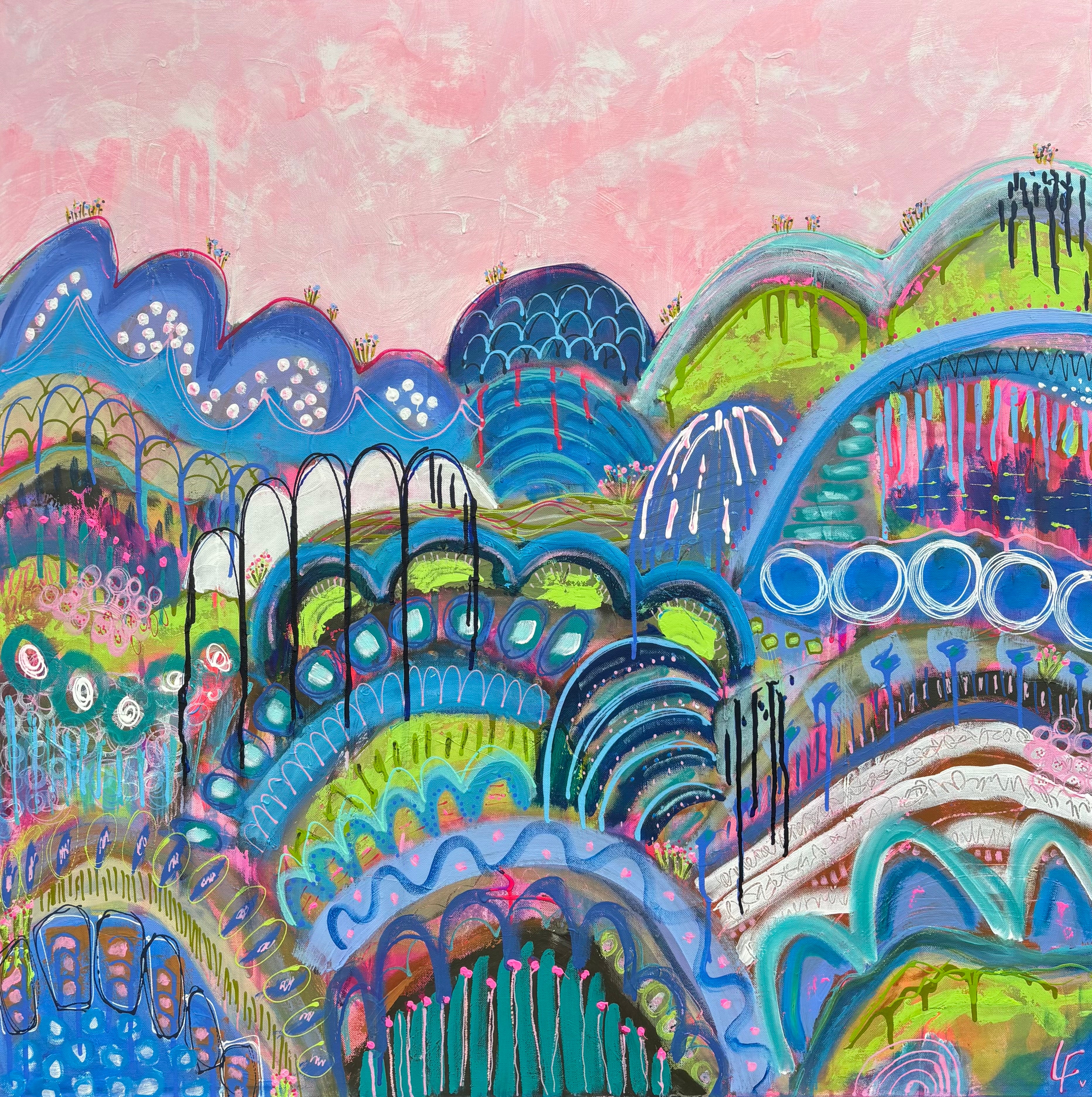 Bright Skies, Tiny Trees — Original Artwork by Lindy Farley