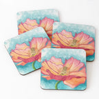 Poppies in the Field Coaster Set