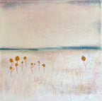 Meditate on the serene textures of "Breath Prayer" by Renelle Harrison. Minimalist yet profound, float framed in natural wood.