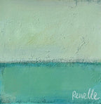 Dive into "Fathoms of Blue" by Renelle Harrison. A textured seascape of layered blues and greens, float framed in natural wood. Dive into "Fathoms of Blue" by Renelle Harrison. A textured seascape of layered blues and greens, float framed in natural wood.