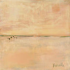 Find serenity in "Repose" by Renelle Harrison. A tranquil, textured landscape of soft golden hues, float framed in natural wood.