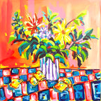 Lemons for Breakfast by Maggie Deall is a bold, joyful still life full of colour, charm and painterly flair – a bright start to any day.