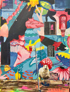 Maggie Deall’s Out of Time, Out of Place explores memory and belonging through vivid, surreal scenes where animals embody feelings of being slightly out of place.