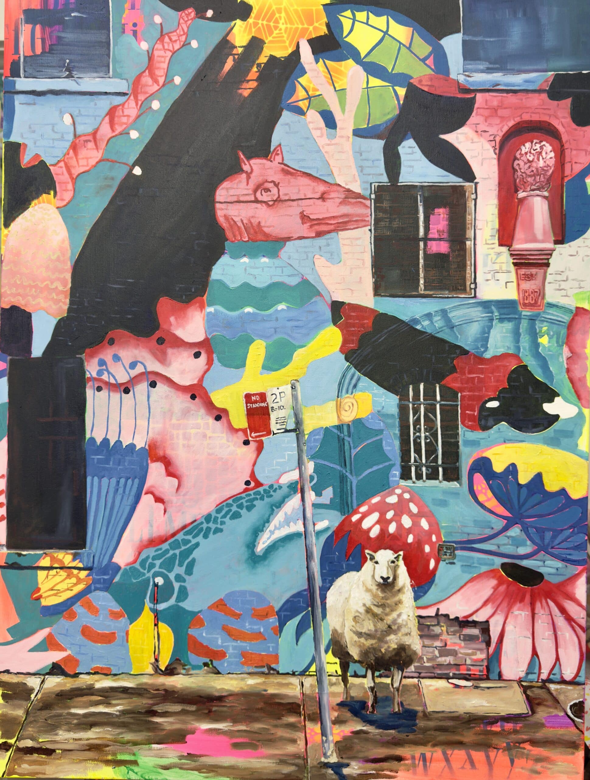 Maggie Deall’s Out of Time, Out of Place explores memory and belonging through vivid, surreal scenes where animals embody feelings of being slightly out of place.