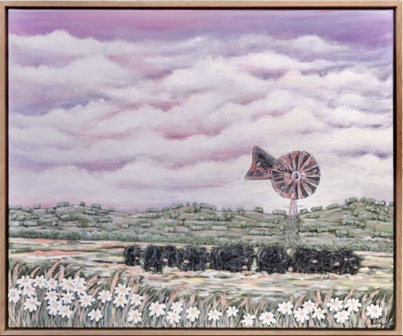 Discover Home by Rebecca Hutchinson—soft pink skies, rural life, and serene Australian landscapes debuting at the Sydney Affordable Art Fair.