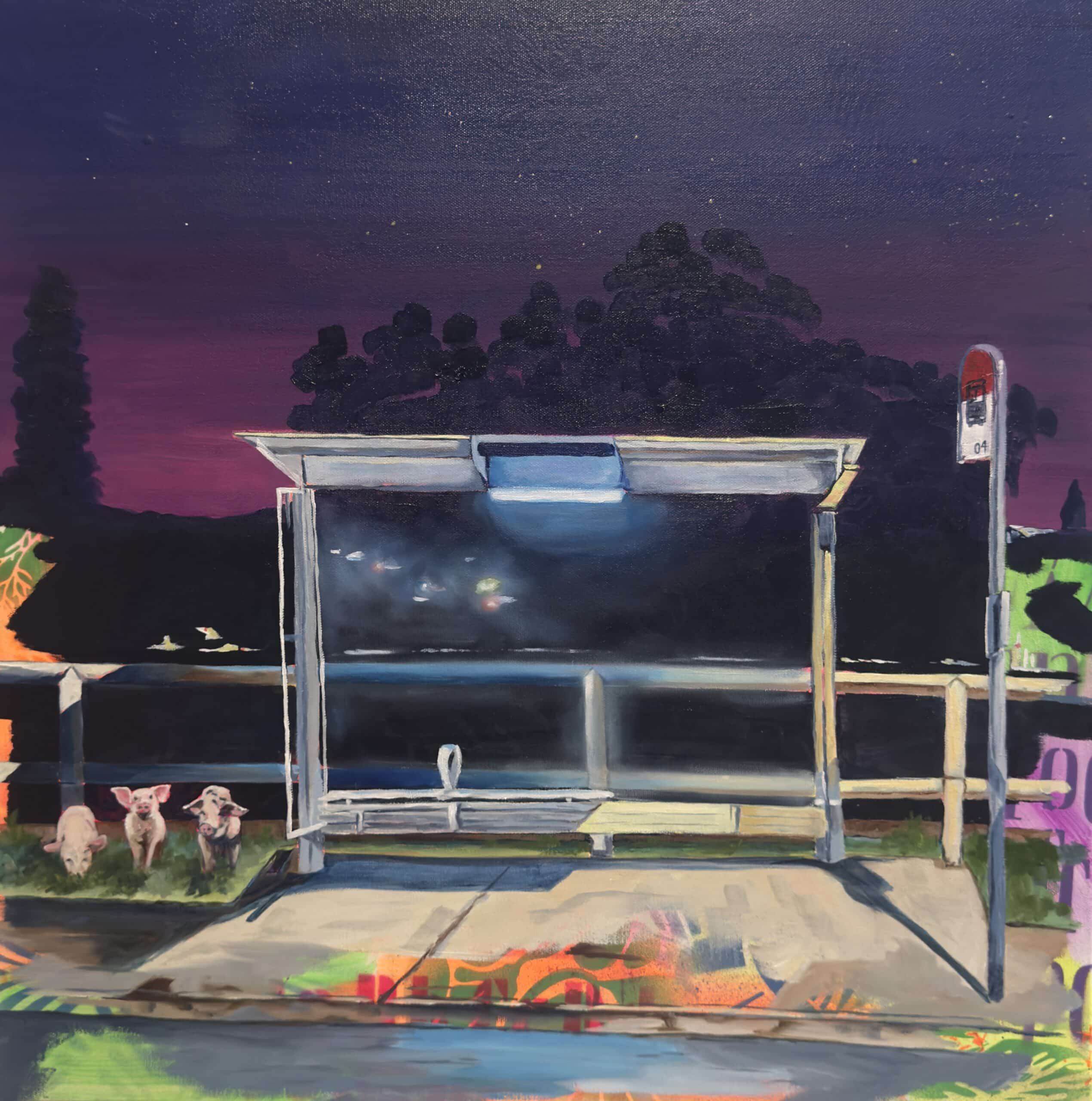 Maggie Deall’s Out of Time, Out of Place explores memory and belonging through vivid, surreal scenes where animals embody feelings of being slightly out of place.