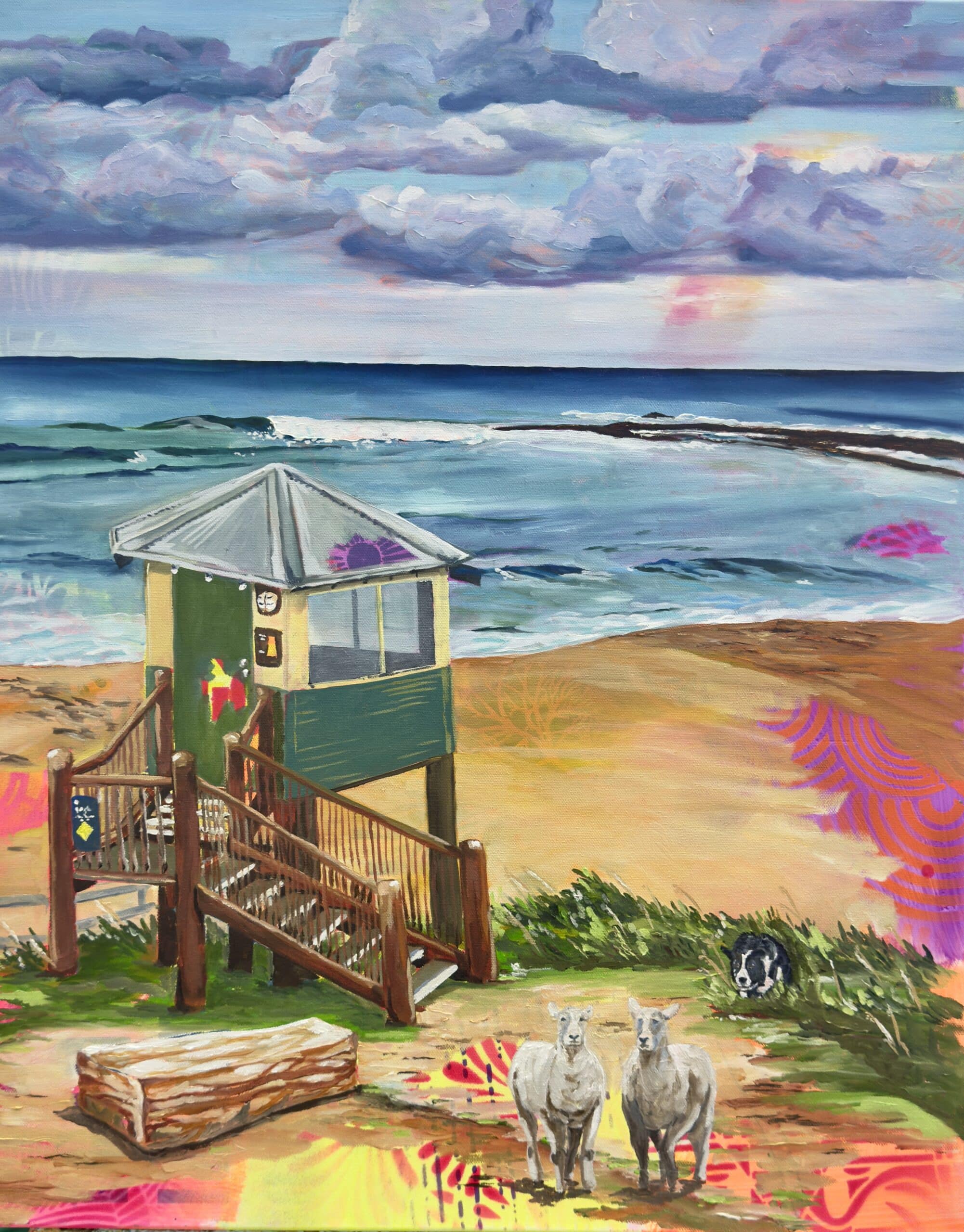 Maggie Deall’s Out of Time, Out of Place explores memory and belonging through vivid, surreal scenes where animals embody feelings of being slightly out of place.