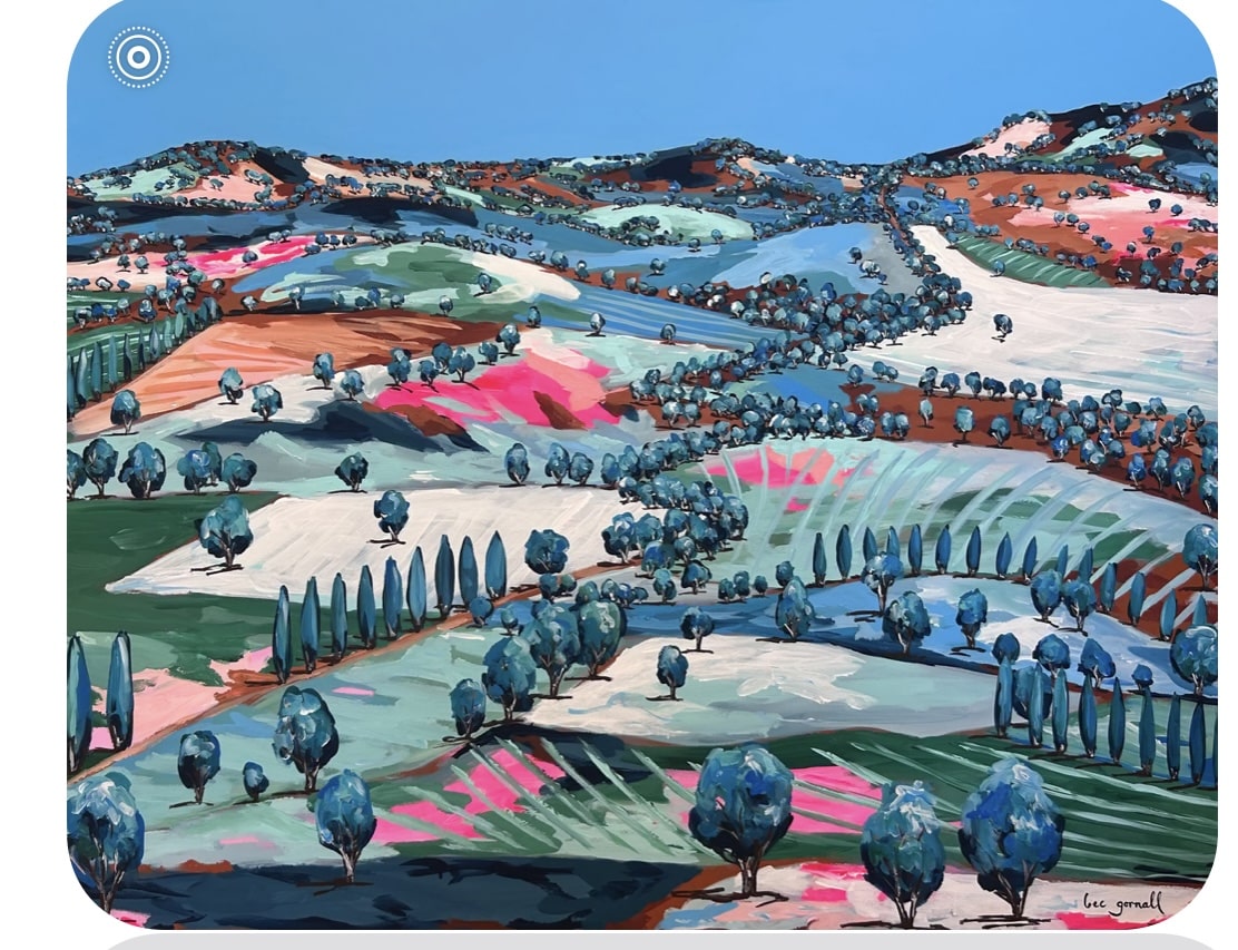 Rebecca Gornall’s vibrant new Riverina landscapes debut at the Sydney Affordable Art Fair—bold, colourful works that celebrate country life.
