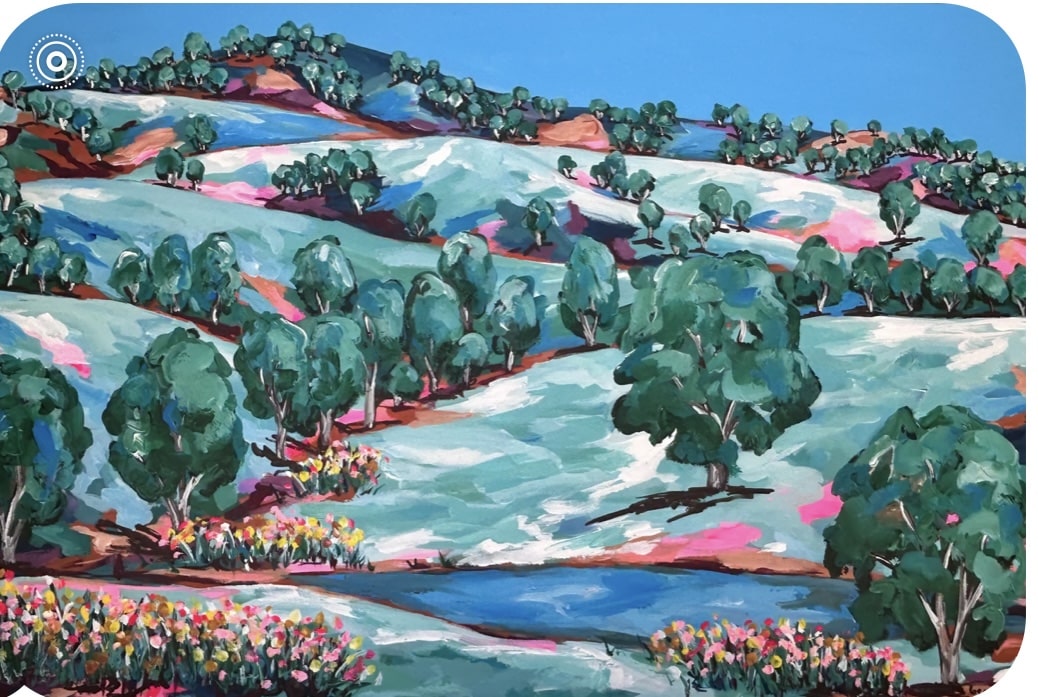 Rebecca Gornall’s vibrant new Riverina landscapes debut at the Sydney Affordable Art Fair—bold, colourful works that celebrate country life with warmth and joy.