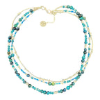 Ocean Currents Necklace by Art in Stone — a flowing, handcrafted design featuring crystals and semi-precious stones. One of a kind!