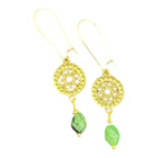 Fresh, fun and full of colour — Green With Envy Earrings add instant joy with golden filigree and shimmering green gemstones.