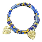 Dive into elegance with the Ocean Heart Bracelet — gold and blue crystals with heart charms that shimmer like sunlight on the sea.