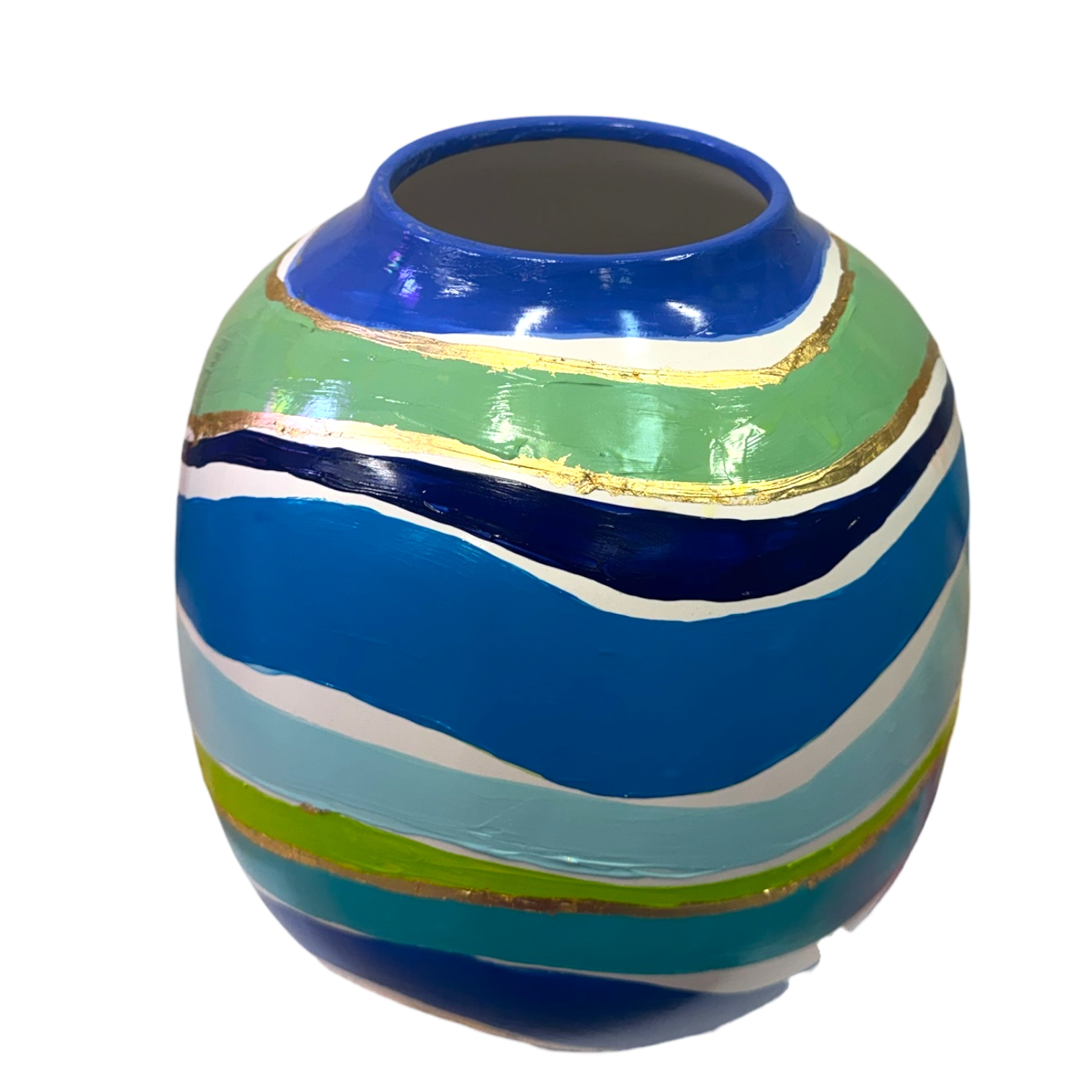Blue Skies & Green Waves Vase