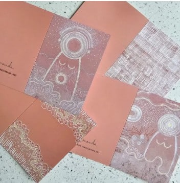 Celebrate strength and culture with the Matriarch Collection Card Pack by Wiradjuri artist Amanda Hinkelmann. Featuring four stunning designs, perfect for gifting or framing.