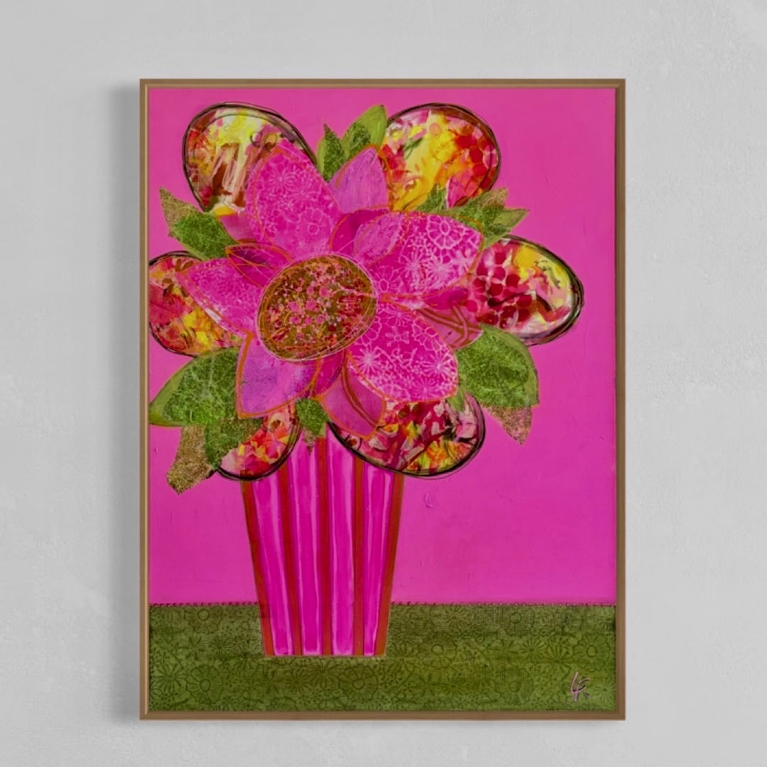 Discover Lindy Farley’s Hothouse Flowers collection—vibrant mixed media florals bursting with colour, energy, and joy. Contemporary Australian art at its finest.